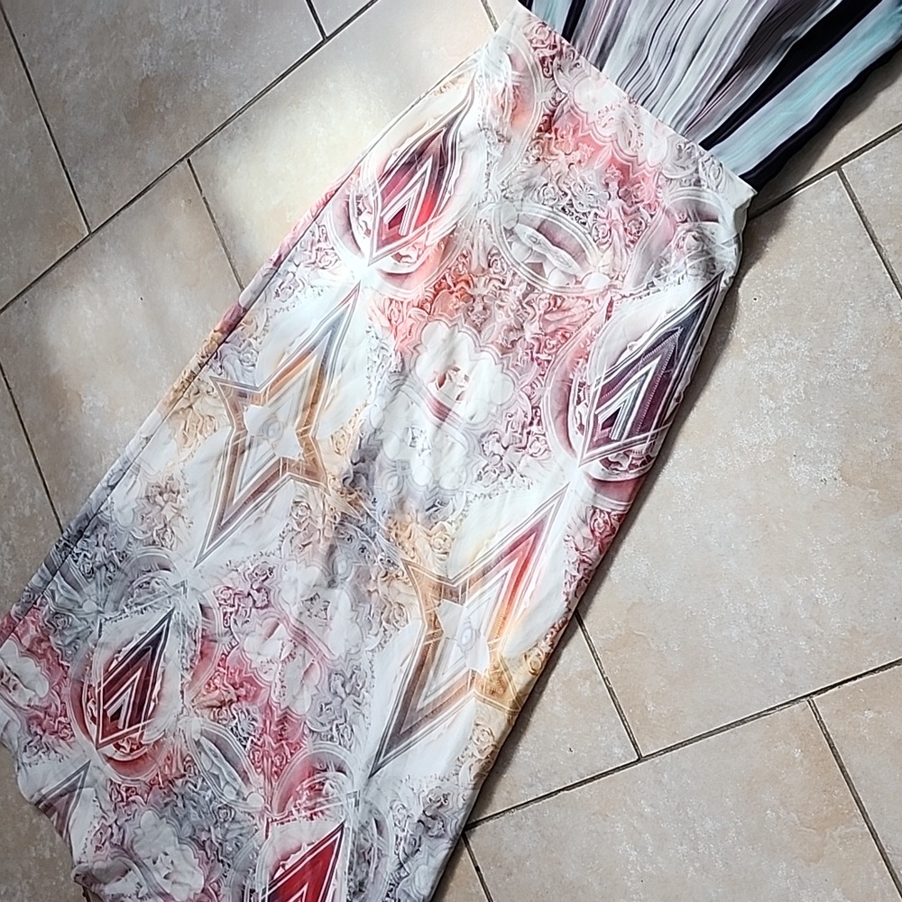 Ted Baker Silk Multicolor Maxi Dress Size 0 - Picture 3 of 14